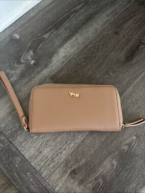 Mathew + Julian Wristlet Wallet - Tan Saffiano Leather